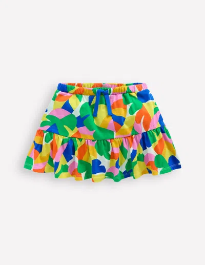 Boden Kids' Tiered Jersey Skortmulti Abstract Palm Girls  In Multi