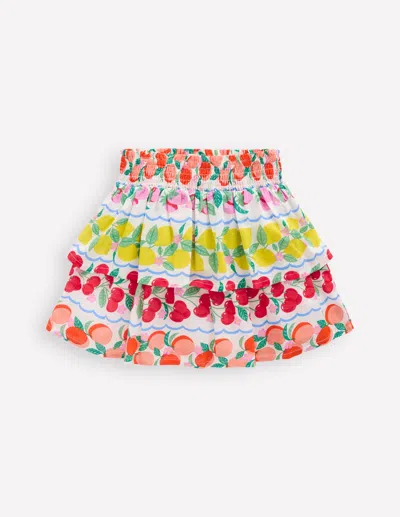 Boden Kids' Tiered Woven Skirtrainbow Fruit Stripe Girls  In Multi