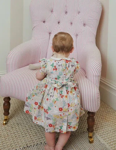 Boden Babies' Traditional Smock Dressfrench Pink Spring Meadow Girls