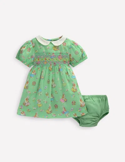 Boden Babies' Traditional Smock Dressgreen Guineas Girls