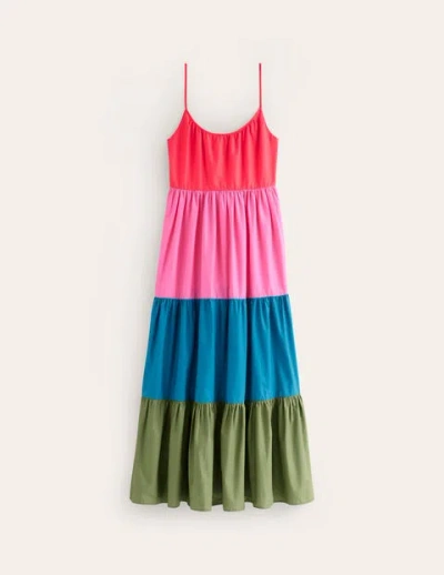 Boden Trapeze Cotton Maxi Dress Colourblock Women