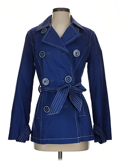 Pre-owned Boden Trenchcoat In Blue
