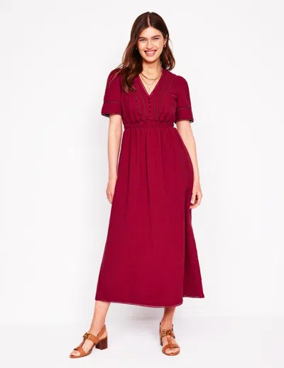 Boden Trim Double Cloth Dressgarnet Red Women