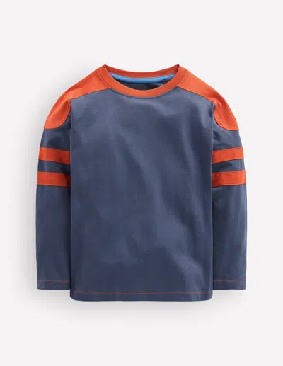 Boden Kids' T-shirt In Blockfarben In Blau | Grösse 98