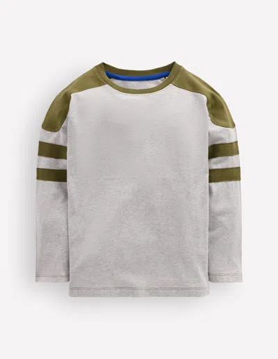 Boden Kids' T-shirt In Blockfarben In Grau | Grösse 98