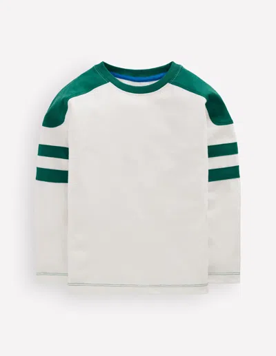 Boden Kids' T-shirt In Blockfarben In Grün | Grösse 146 In White