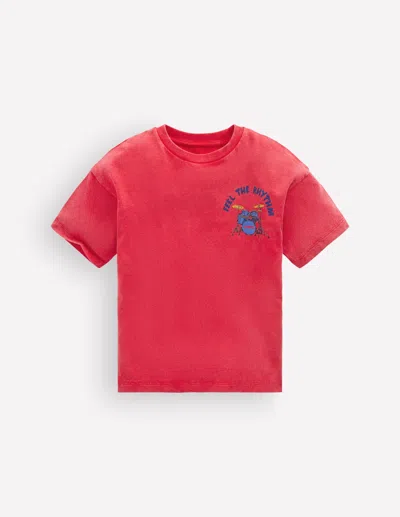 Boden Kids' T-shirt Mit Vintage-waschung Und Grafik | Grösse 164 In Red