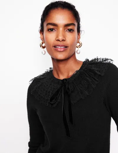 Boden Tulle Party Sweater Black Women