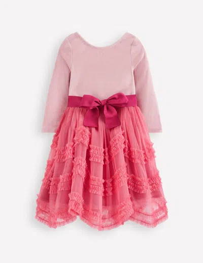 Boden Kids' Tüllkleid Im Ballettstil Aus Velours-animals/stripe In Pink