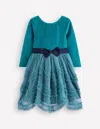 Boden Tüllkleid Im Ballettstil Aus Velours-meeresgrün In Blue