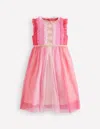 Boden Tüllkleid Mit Rüschen-bahnen-bunt, Blockfarben In Pink