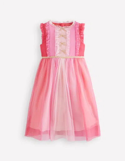 Boden Kids' Tüllkleid Mit Rüschen-bahnen-bunt, Blockfarben In Pink