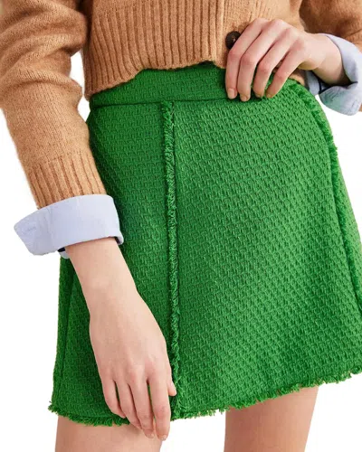 Boden Tweed Interest Mini Skirt In Green