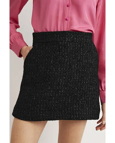 Boden Tweed Metallic Mini Skirt In Black