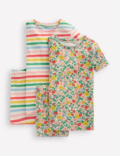 Boden Kids' Twin Pack Short Pyjamas Apple Blossom Multi Girls