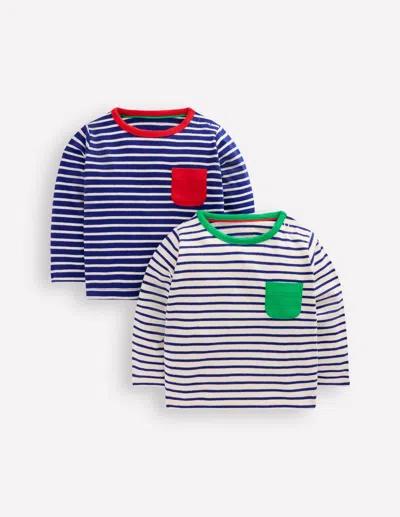 Boden Babies' T-shirts Im Doppelpack-blau/weiss Streifen In Multi
