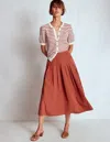 Boden Valentina Taft-midirock-kastanienbraun In Brown