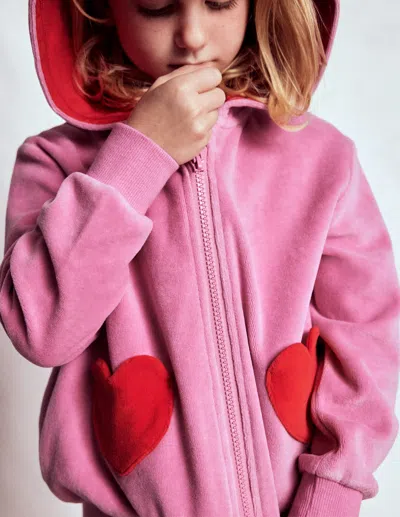 BODEN VELOUR HOODIE-FORMICA PINK FEMALE BODEN