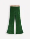 Boden Velvet Flared Leggings Pine Green  In Green