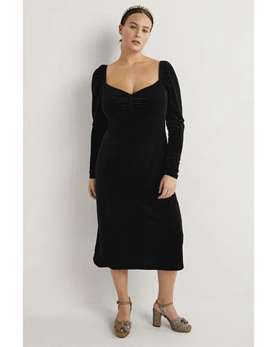 Boden Velvet Jersey Midi Dress In Black
