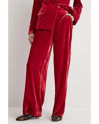 Boden Velvet Wide Leg Trouser In Red