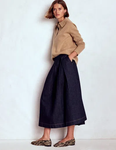 Boden Verity Denim Midi Skirt-indigo Female  In Blue