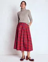 Boden Verity Tartan Midi Skirt In Red