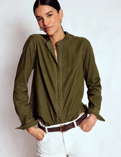 Boden Victoria Cord Shirt-woodland Green Female