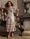 Boden Violet Midi Dress Multi, Dahlia Trail  In White