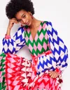 Boden Vneck Tiered Dressmulti, Diamond Stripe Women  In Multi/ Diamond Stripe