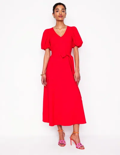 Boden Volume Sleeve Midi Dresspoppy Red Women