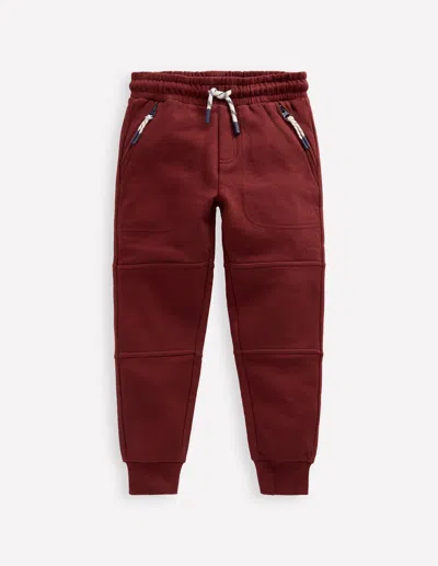 Boden Kids' Warrior Knee Joggers-chestnut Male  In Burgundy