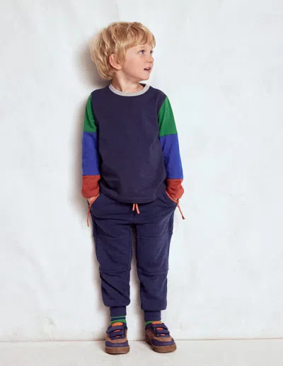 Boden Kids' Warrior Knee Joggers-college Navy Male  In Brown