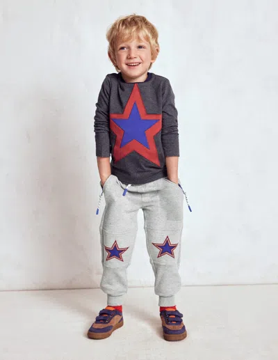 Boden Kids' Warrior Knee Joggers-grey Star Knee Male  In Multi