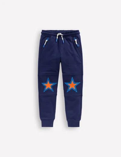Boden Kids' Warrior Knee Joggers-navy Star Knee Male  In Blue