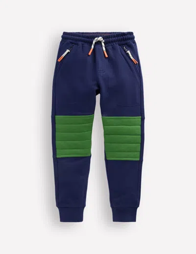 Boden Kids' Warrior Knee Joggers Quilted Knee  In Blue