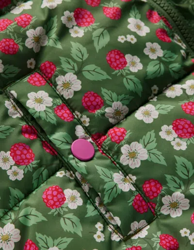 Boden Kids' Wattierter Teddyfellmantel Zum Wenden-safarigrün Vintage-beere In Green