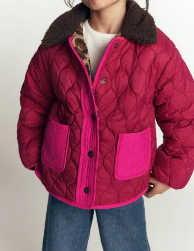 Boden Kids' Wendbare Steppjacke Mit Teddyfell In Bunt | Grösse 98 In Pink