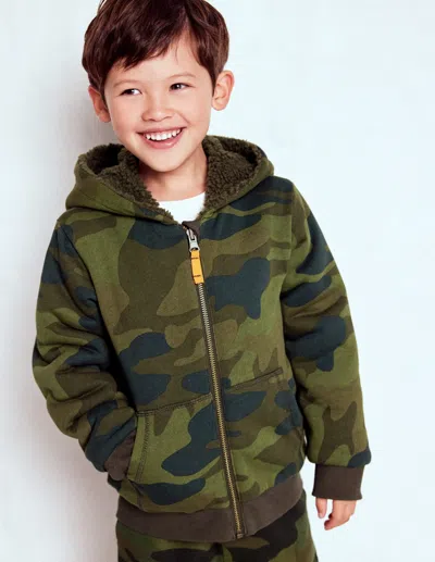 Boden Kids' Wendbarer Teddy-kapuzenpullover-tarnfarben In Multi