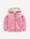 Boden Wendbarer Teddy-kapuzenpullover-vintage-mauve/eisvogelblau In Pink