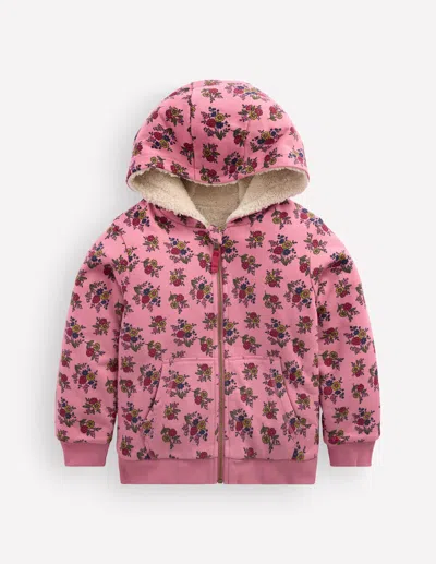 Boden Kids' Wendbarer Teddy-kapuzenpullover In Rosa | Grösse 98 In Pink