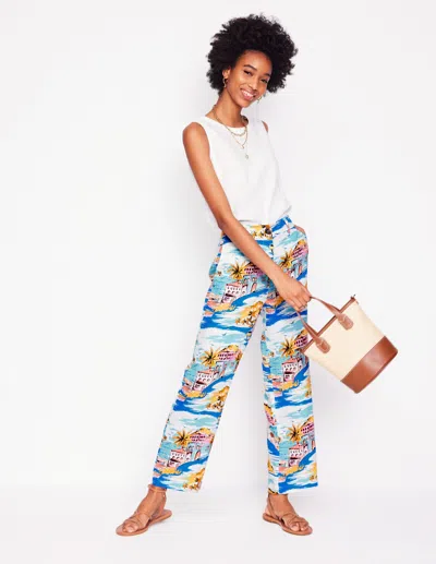Boden Westbourne Crop Linen Trousers-multi, Paradise Bay Female