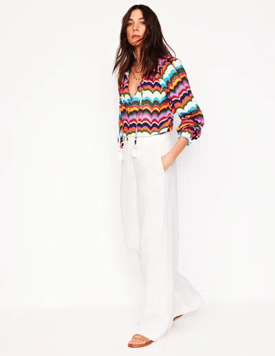 Boden Westbourne Linen Pants White Women