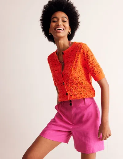 Boden Westbourne Linen Shorts Pop Pansy Women