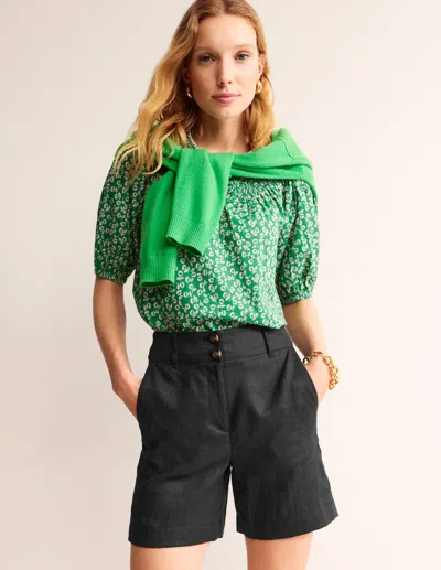 Boden Westbourne Linen Shortsblack Women  In Black