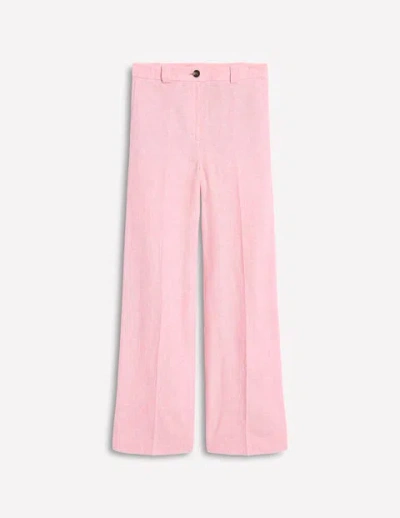 Boden Westbourne Linen Trousers Vintage Mauve Chambray Women  In Pink Chambray