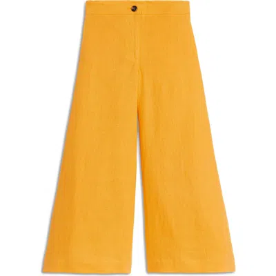 Boden Wide Leg Crop Linen Pants