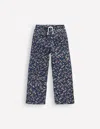 Boden Wide Leg Printed Sweatpants Starboard Blue Meadow Floral  In Blue