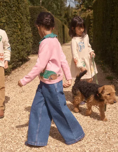 Boden Kids' Wide Leg Trousers-mid Vintage Blue Female  In Black
