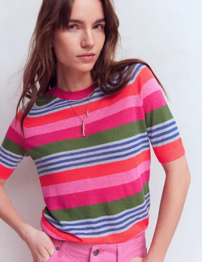 Boden Women's Agnes Linen Button T-shirt | Size Xl In Multi